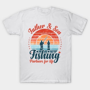 Fisherman Dad and Daughter Fishing Partners For Life T-Shirt